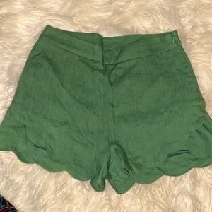 Green dress shorts